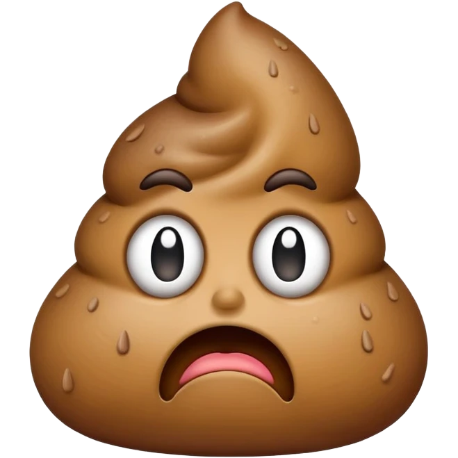 unhappy poop with frown emoji