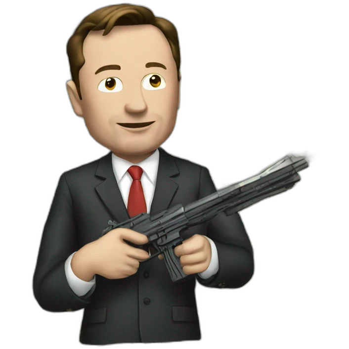 elonmusk the big boss with money and guns emoji
