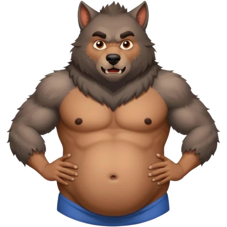 A athletic Werewolf pregnant man, his belly huge and round emoji