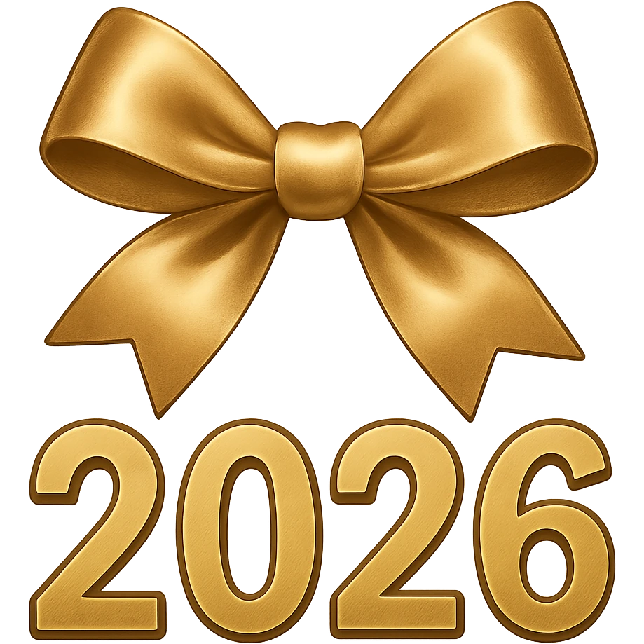 new year 2026 bow ,remove background emoji