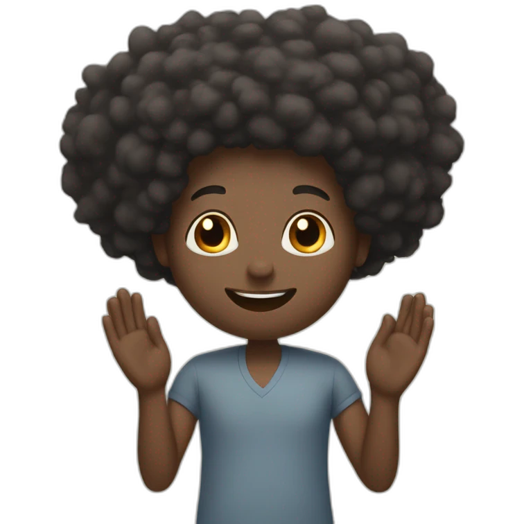 a black afro man joining hands in front of him doing namaste emoji