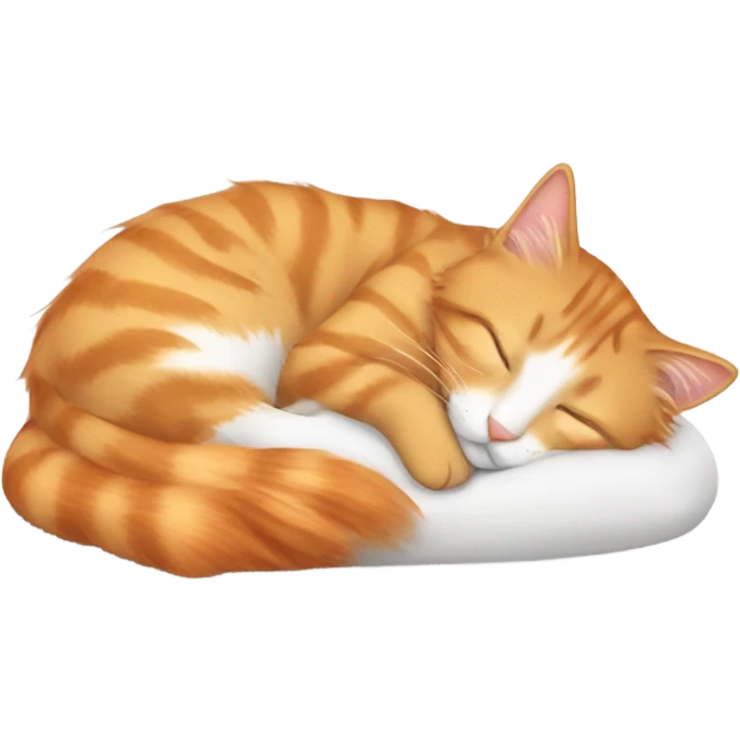 long hair Beige orange tabby sleeping emoji