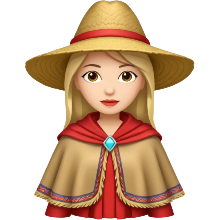 woman with fashion pancho no hat emoji