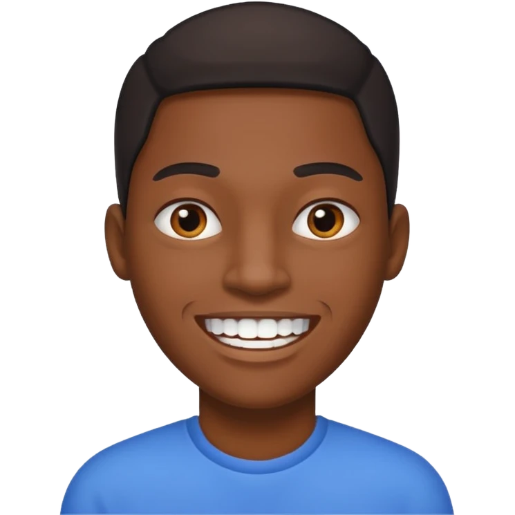 Um rost preto com um sorriso branco sem emoção emoji