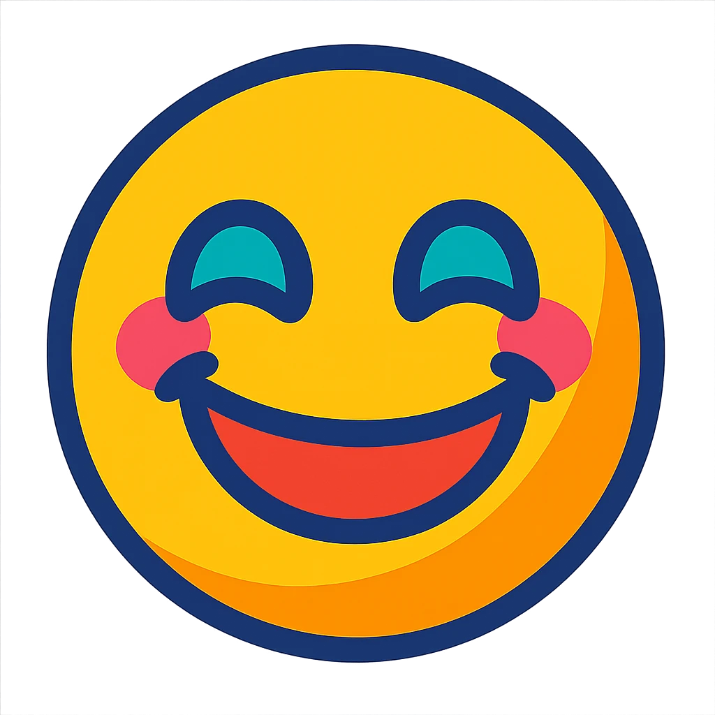 smile, cheerful emoji, bright and colorful, positive energy emoji