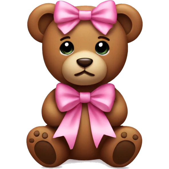 Teddy with pink bow emoji