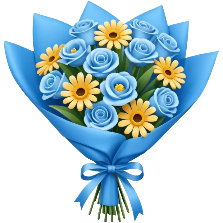 Bouquet Flower Wrap blue emoji