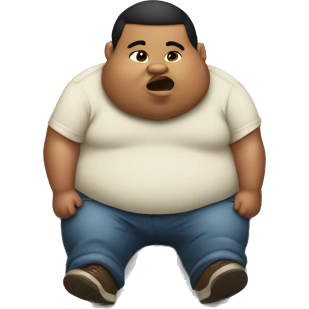 Fat boy kissing ground emoji