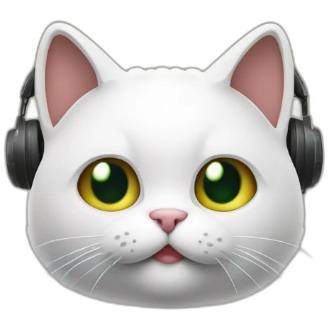 un chat qui boit de la bière est qui porte un casque de gaming emoji