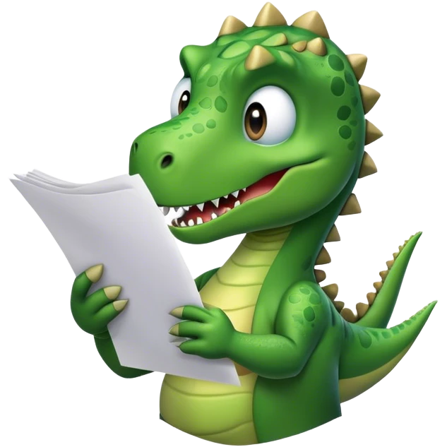 hands of a dinosaur holding papers emoji