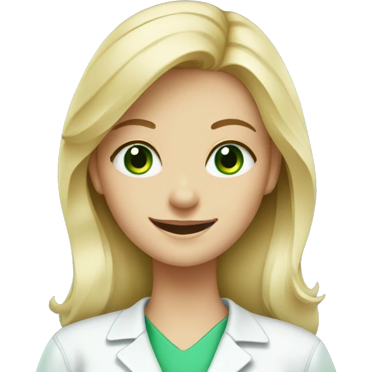 dental technician blonde girl with green eyes emoji