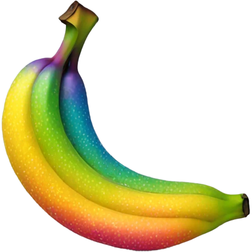 a fully rainbow banana emoji