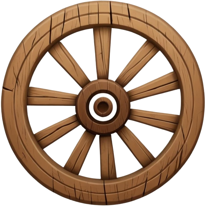 Wheel – Simple wooden cartwheel, ancient design emoji
