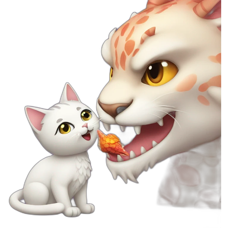 cat kissing a dragon emoji