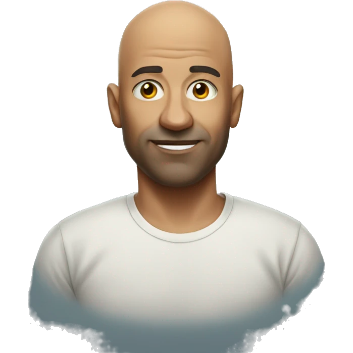 bald man in t-shirt portrait emoji