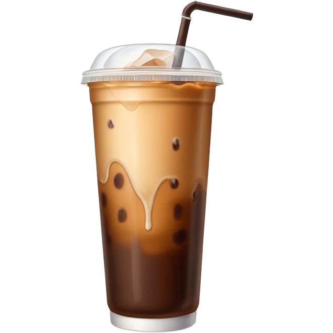 Flat lid iced coffee with milk emoji