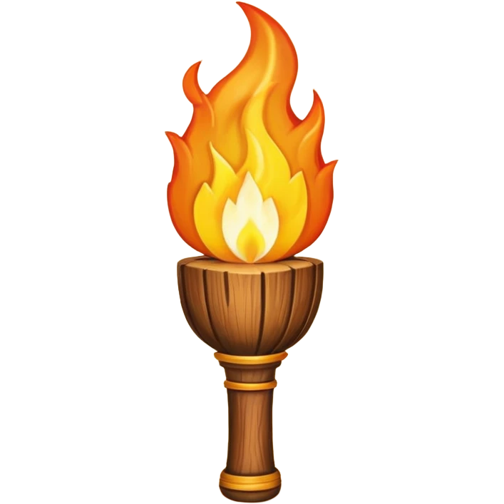 Wooden torch with flame  emoji