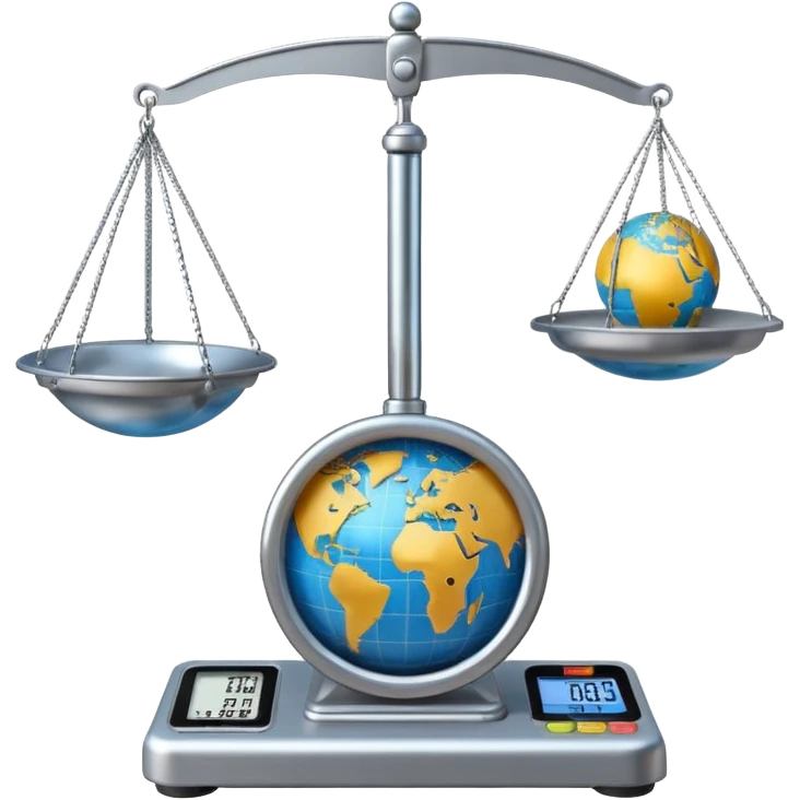 A globe on a weighing scale emoji