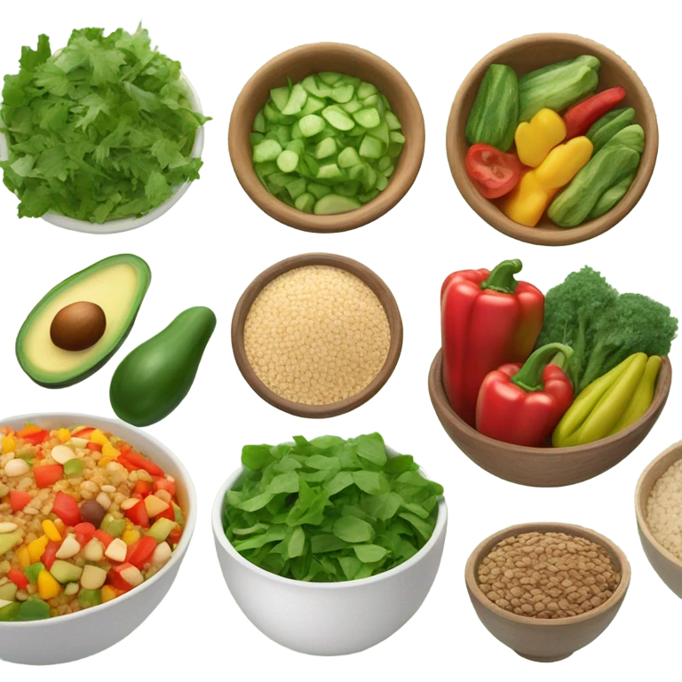 realistic bowl of healthy food emoji