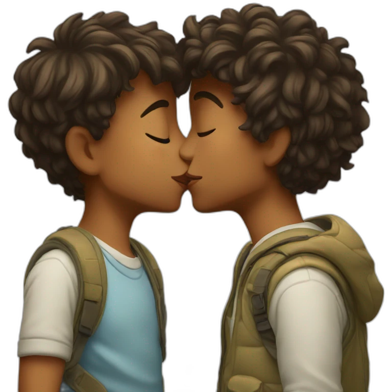 Boy kiss girl emoji