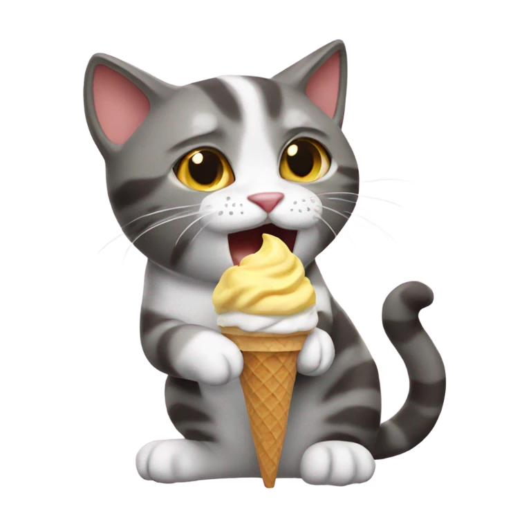 Cat eating ice cream  emoji