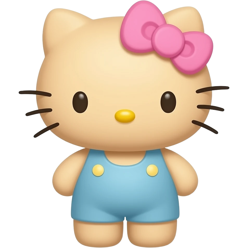 Light Tan hello kitty with pale pink bow emoji