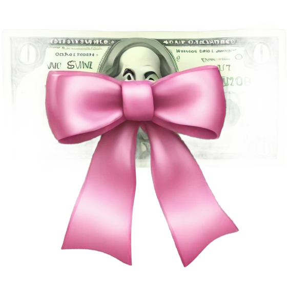Money with pink bow ￼ emoji