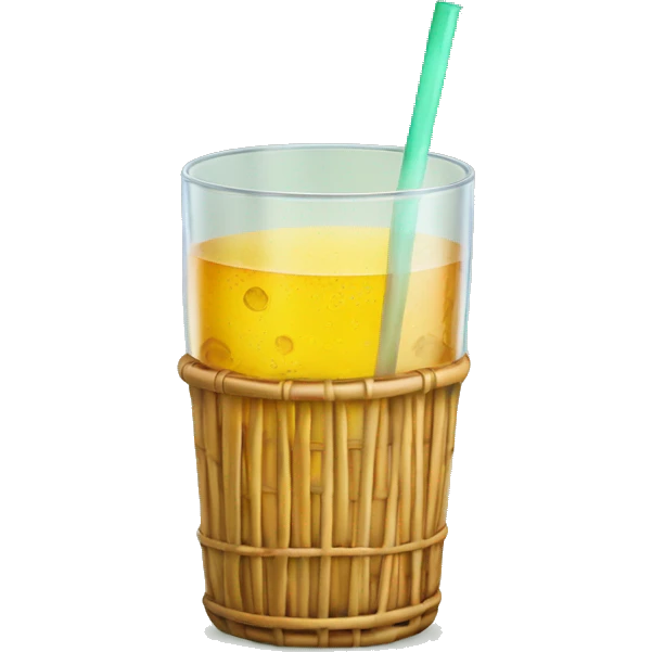 Drink in a rattan covered glass emoji