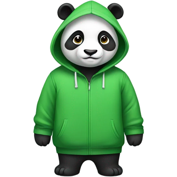 Panda wearing green hoodie emoji