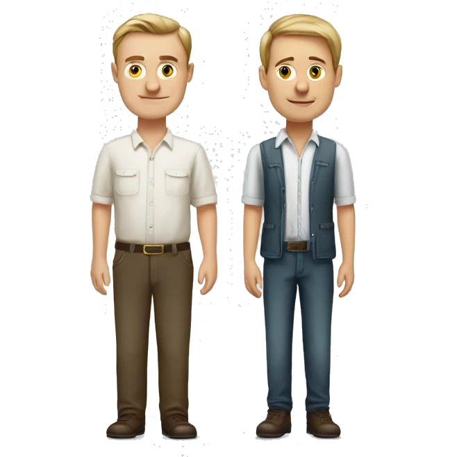 one tall latvian man, a short swiss man and short swiss woman emoji