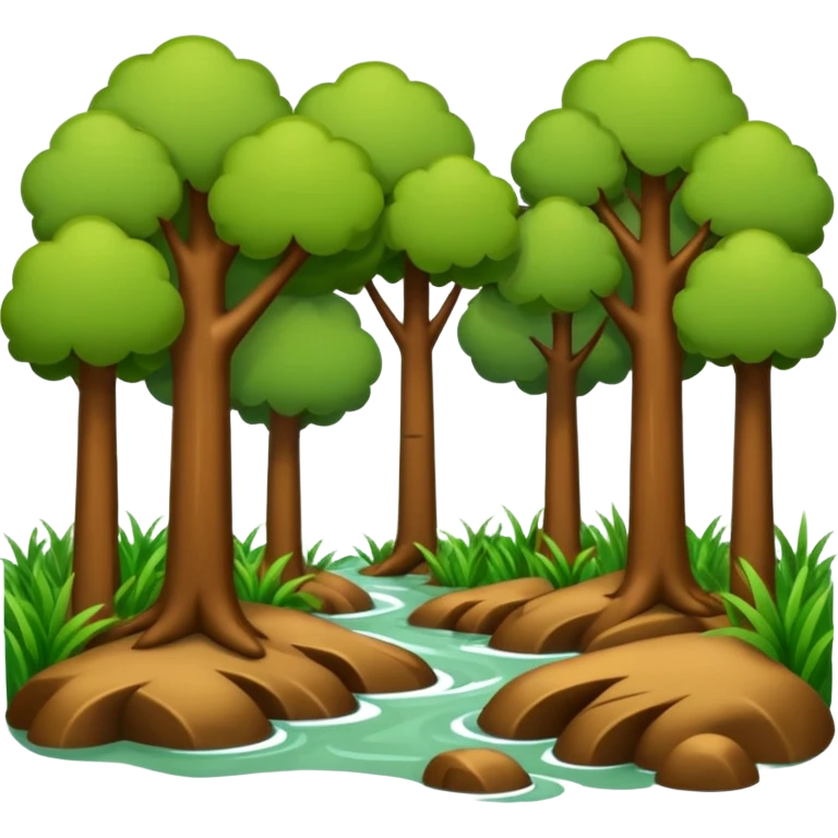 alluvial/riparian woodlands (simplistic; iOS emoji style) emoji