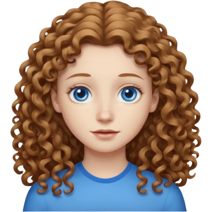 long hair light brown curly pale skin emoji