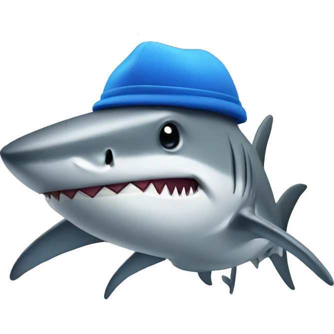 shark with blue hat emoji