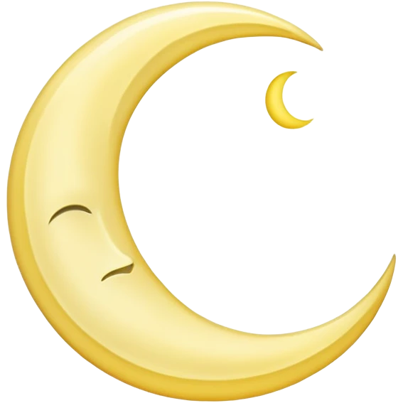 A crescent moon emoji, representing a thin, curved sliver of the moon in a waxing or waning phase. Soft glowing edges with a gentle curve, usually shown in pale yellow or white, symbolizing night, calmness, or spirituality. emoji