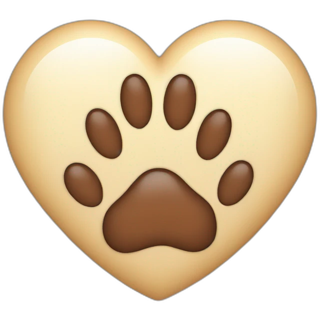 dog paw presses on heart emoji