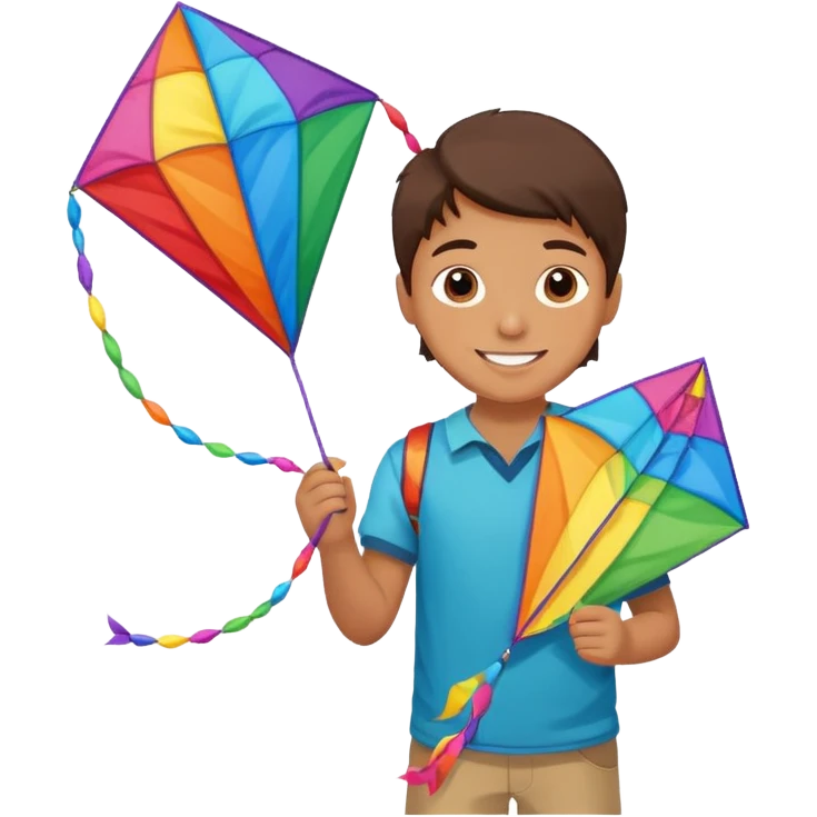kid with kite emoji