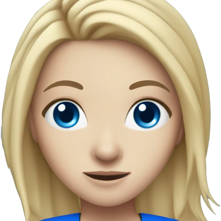 White  girl with blue eyes playing volleyball emoji