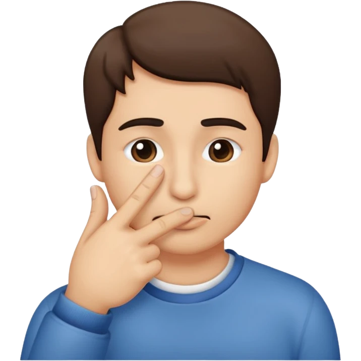 emoji that shows someone rubbing their index finger on their nose. emoji