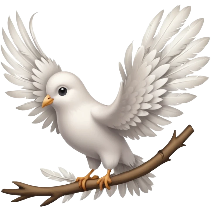 A dovetail consisting of white feathers. Tail only. emoji