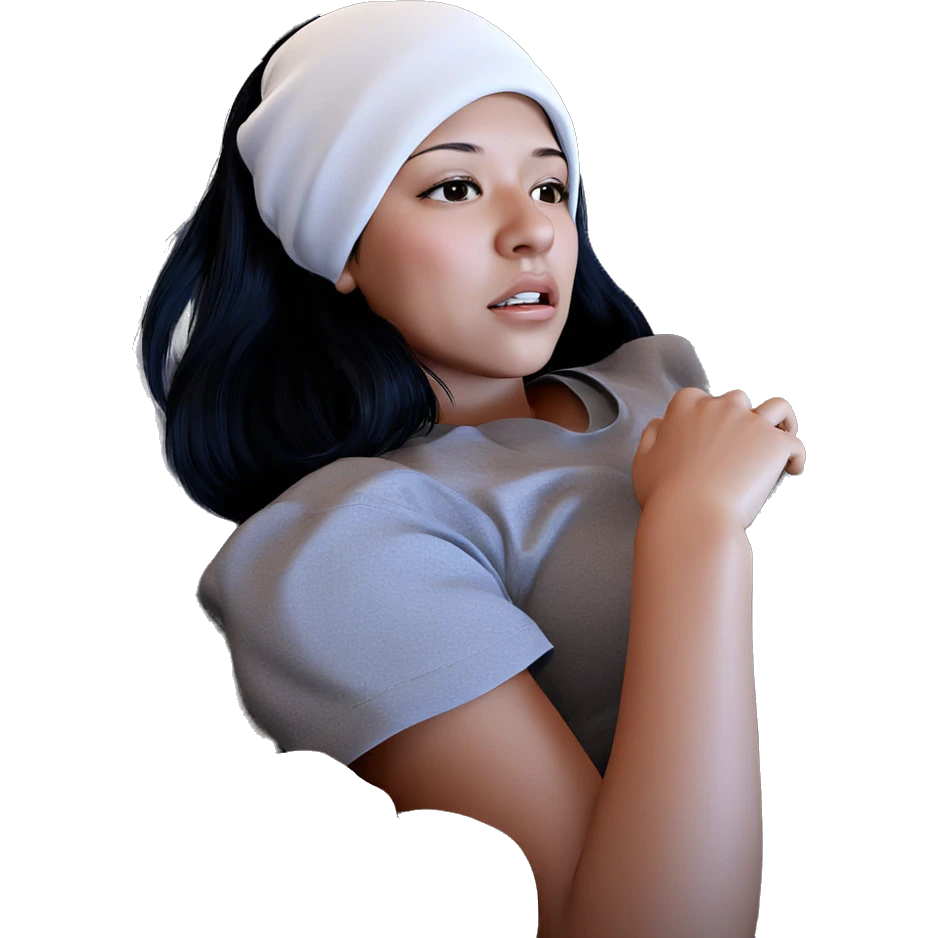 realistic girl with black hair emoji