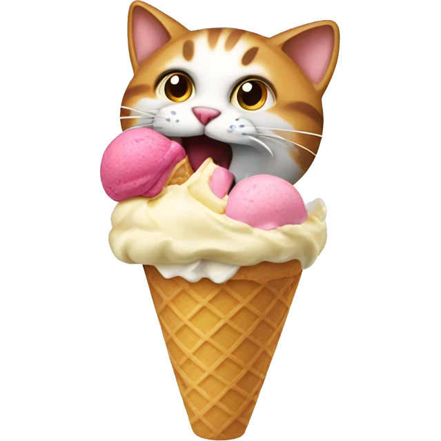cat eating ice cream emoji