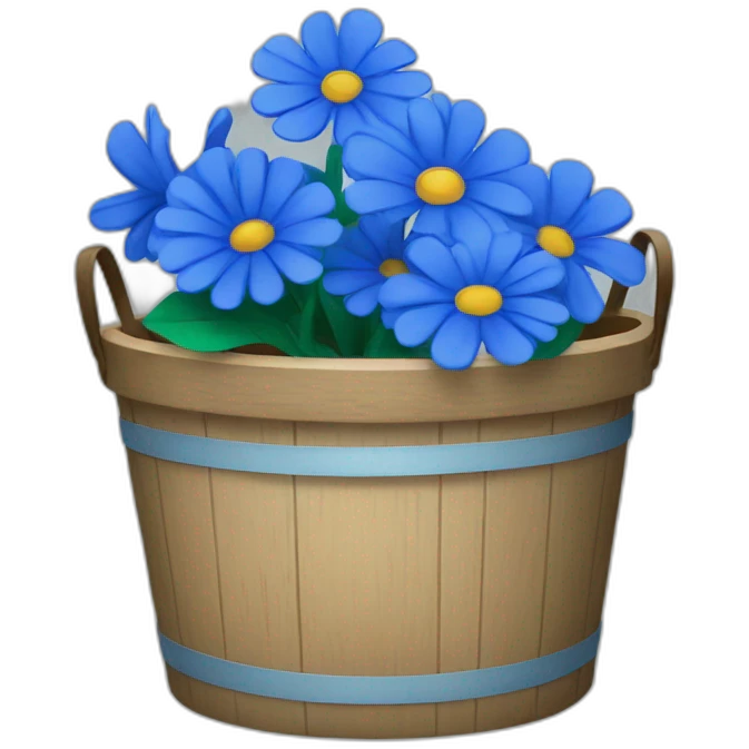 Blue flowers bucket emoji