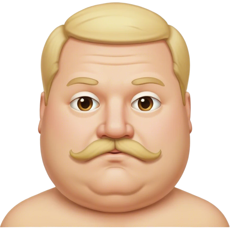 portrait of a fat man with no neck and a large blonde moustache emoji