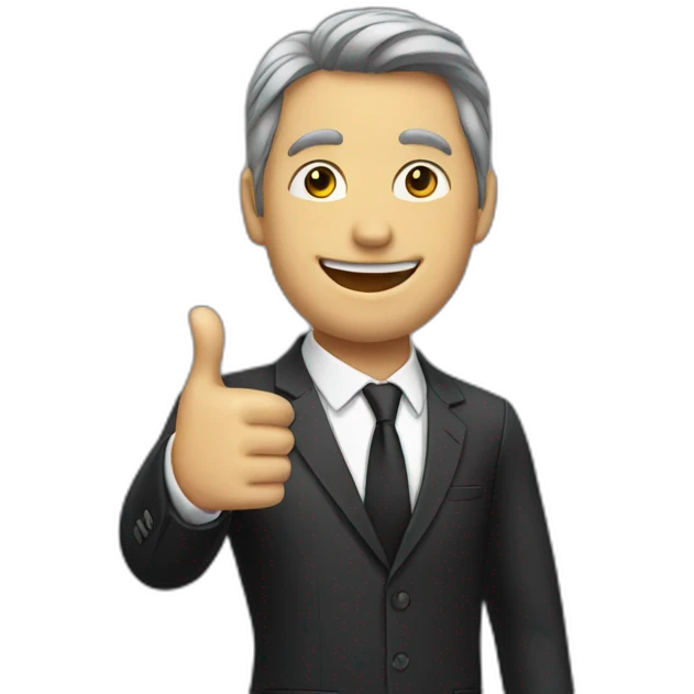 man in suit with thumb up  emoji