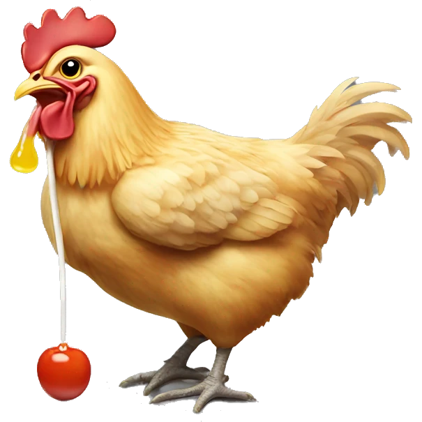 Chicken eating sucker emoji