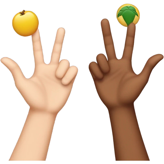 Gen z hands choosing from two thi emoji