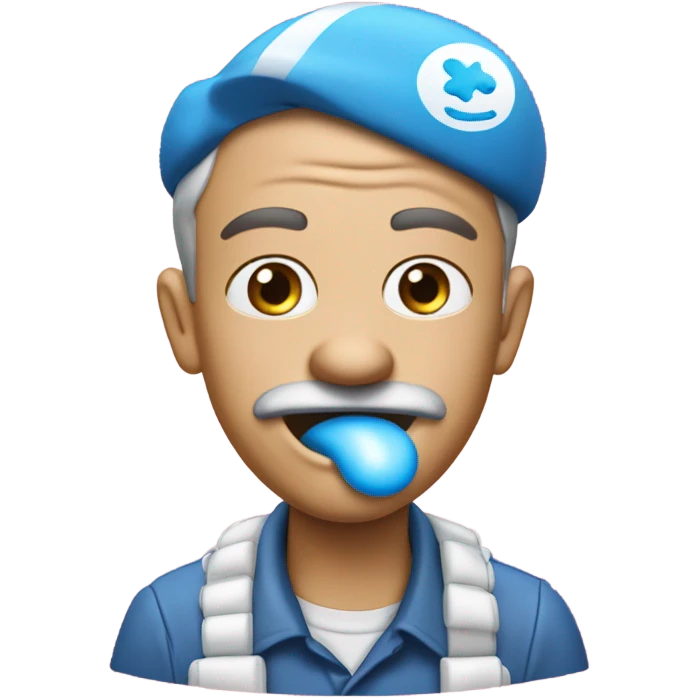 Un schtroumpfs qui fait des bulles de chewing-gum  emoji