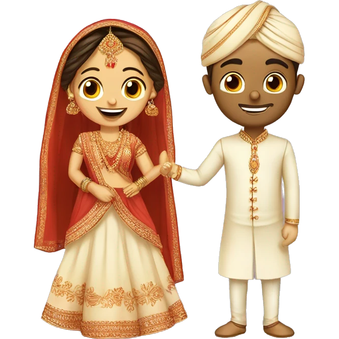 Fair & Young gujarati wedding couples emoji