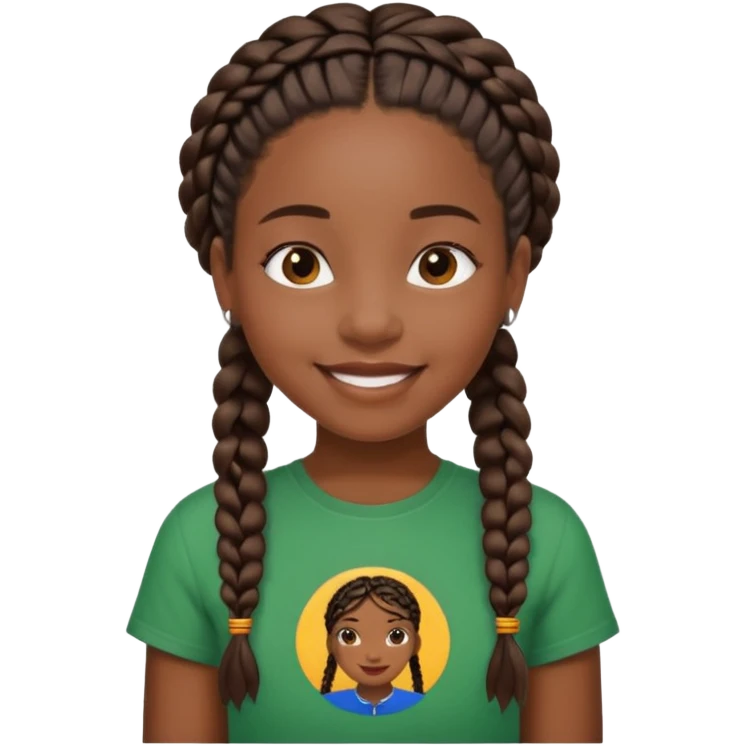 Juneteenth black girl braids emoji