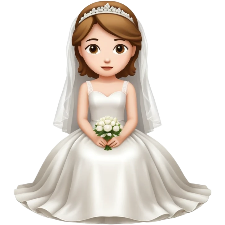 A beautiful girl wearing a wedding dress sitting emoji